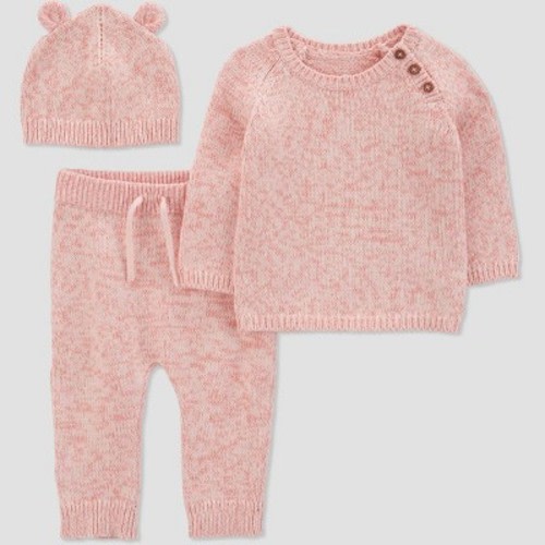 Carter's Just One You® Baby Girls' Marled Top & Bottom Set - Pink, Size: 3M