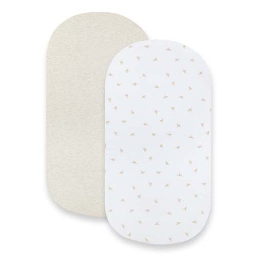 Golden Bee Organic Cotton BEESNUG® Fitted Bassinet Sheet 2 Pack