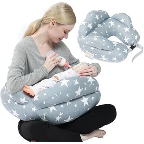 Chilling Home Nursing Pillow for Breastfeeding, Adjustable Nursing Pillow Breast Feeding Pillow Bottle Feeding More Support for Mom and Baby, Breastfeeding Essentials for Newborn,Removable Cover