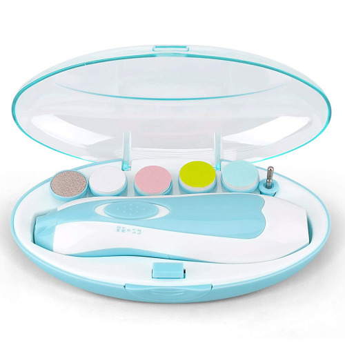Electric Baby Nail Trimmer | Safe Newborn Toddler Nail File Clippers Kit for Triming and Polishing with Light