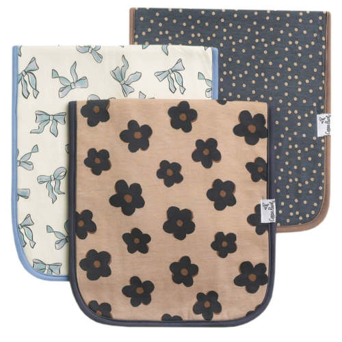 Premium Burp Cloths- Gemma in Tan by Copper Pearl