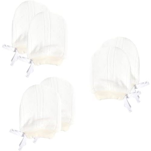 Newborn Mittens No Scratch 100% Organic Cotton 3 Packs Mitts Baby Boy Girl Neutral With String 0-12 months