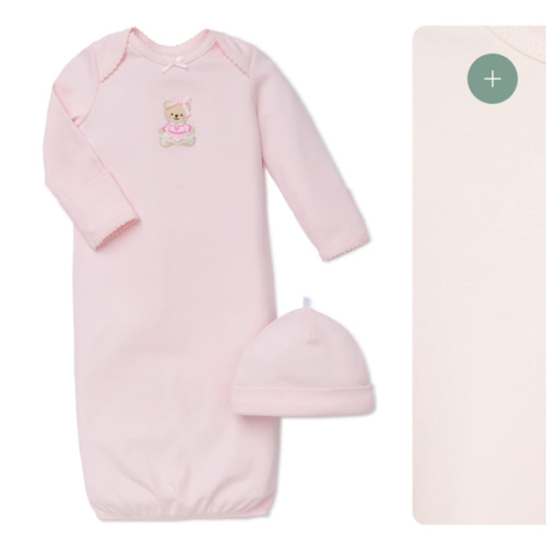Pink Bear Sleeper Gown And Hat