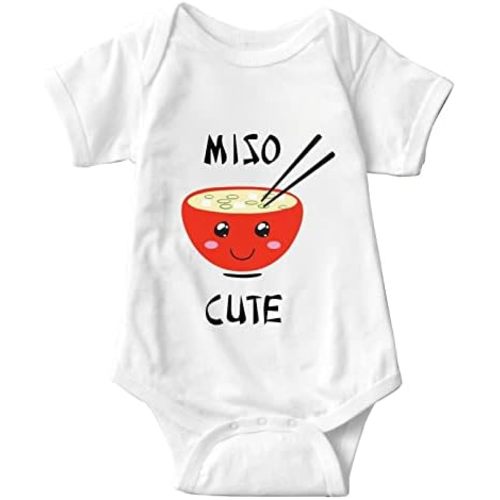 listery Funny Baby Clothes Miso Cute Bodysuit Miso Cute Infant Baby Anime Newborn Unisex Romper