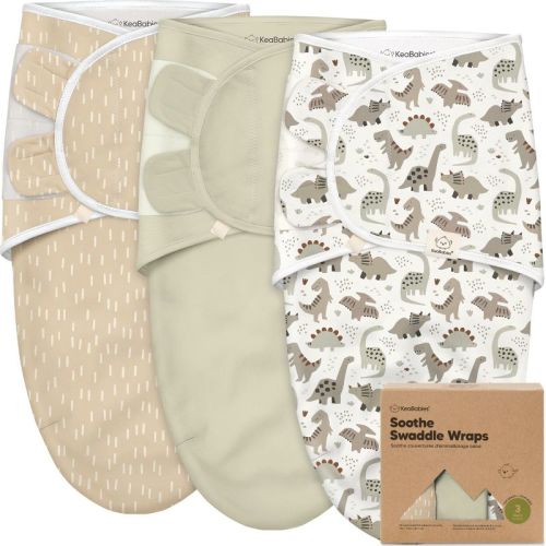 KeaBabies 3pk Soothe Baby Swaddle Wrap