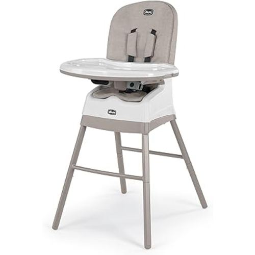 Chicco Stack® Hi-Lo 6-in-1 Multi-Use Convertible High Chair, Reclining High Chair for Babies and Toddlers Easy-Clean Baby High Chair Booster Toddler Seat Combo | Sand/Beige