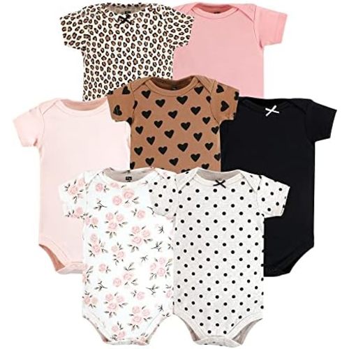 Hudson Baby Baby Girls Cotton Bodysuits 7-pack