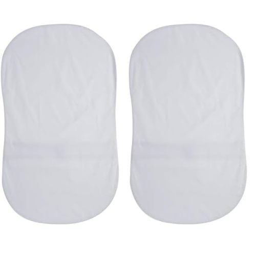 Halo Bassinest Fitted Sheet, 100% Cotton, Super Soft Bassinet Sheet for Baby Boys, Girls and Unisex, Breathable and Lightweight Mattress Pad Cover, Solid White (Pack of 2)
