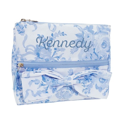 LoveShackFancy Blue Damask Floral Mackenzie Supplies Pouch