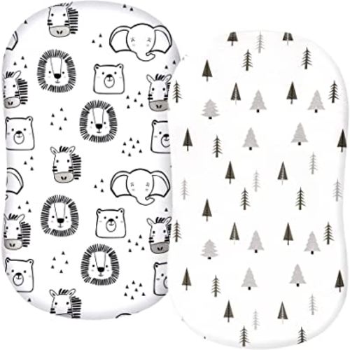 Bassinet Fitted Sheets: Happy Story & Geometry Tree
