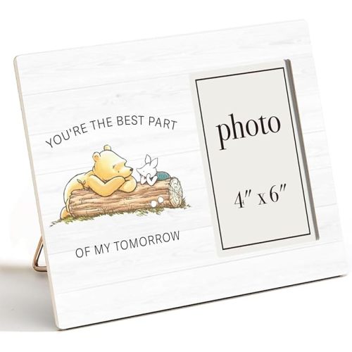 Pooh Bear Quote Picture Frame, Romantic Gifts for Friends Couples, Pooh Nursery Decor, You're the Best Part Photo Frame for 4 x 6 Inch Photo