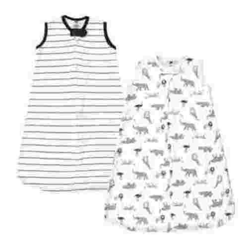 Hudson Baby Infant Cotton Sleeveless Wearable Sleeping Bag, Sack, Blanket, Modern Neutral Safari, 0-6 Months