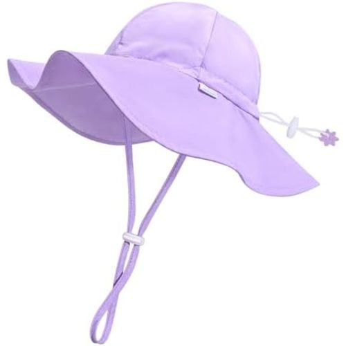 Unisex Baby Sun Hat with UPF 50+ Outdoor Adjustable Beach Hat,Baby Girl Wide Brim Bucket Hats for Infant Toddler Little Boy
