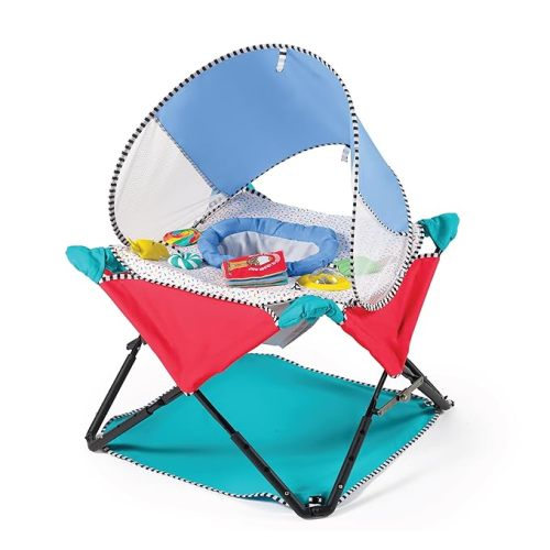 Summer Infant Pop 'N Jump SE Portable Baby Activity Center, Indoor Outdoor Use, Lightweight, Carrying Bag, Canopy, 6-12 months (Sweets)