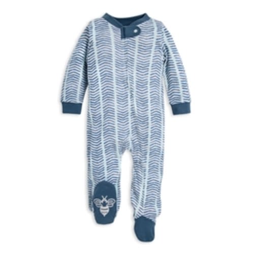 Watercolor Chevron Organic Baby Loose Fit Footed Sleep & Play