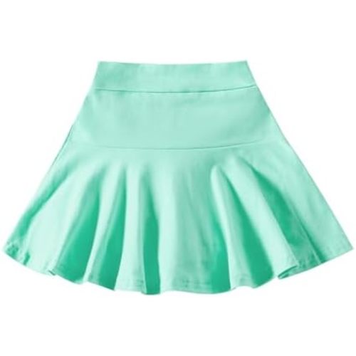 Neutocd Toddler Baby Girls Skirts Skorts Elastic Girl Pleated Skirts Kid Casual Stretch Waist Skater Skort Built in Shorts