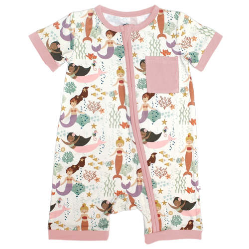 Making Waves Mermaids Bamboo Baby Shortie Romper – Emerson and Friends