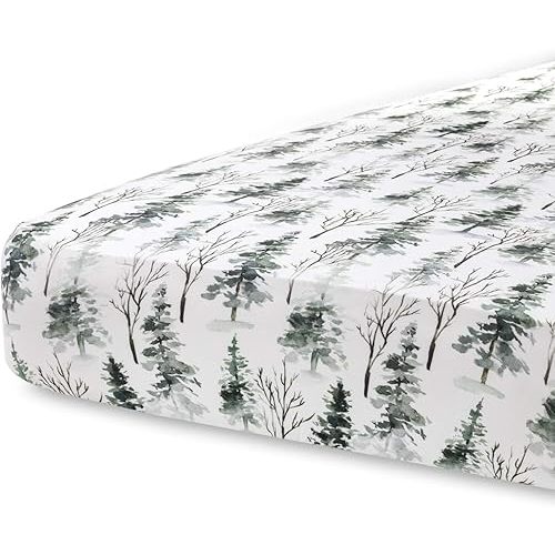 Pobi Baby - Premium Fitted Crib Sheets for Standard Crib Mattress - Ultra-Soft Cotton Blend, Stylish Woodland Pattern, Safe and Snug for Baby (Magical-Woods)