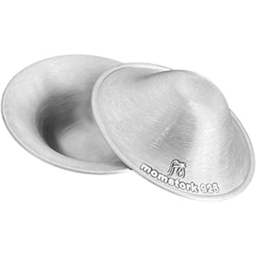 The Original Silver Nursing Cups - Nipple Shields for Nursing Newborn for Sore Cracked Breastfeeding Nipples - 925 Healing Cups Soothe,Relief,Protect and Care with Suede Storage Case (Regular)