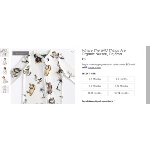 Where The Wild Things Are Organic Nursery Pajama
