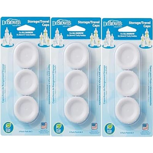 Dr. Brown's Natural Flow Standard Storage Travel Caps Replacement, 9 Count (Pack of 1)