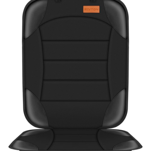 Siivton Car Seat Protector for Child Car Seat,Waterproof Car Seat Cover for Leather and Fabric Seats, 2 Mesh Pockets, Non-Slip Bottom,Thick Padding Cushion (Black)