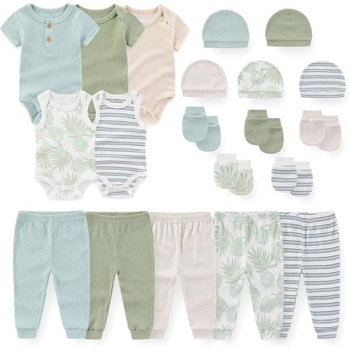 JELYLOVE Unisex Baby Boy Girl Bodysuits Sets 20 Pack Cotton Casual New Born Clothes Comfort Infant Outfit Essentials