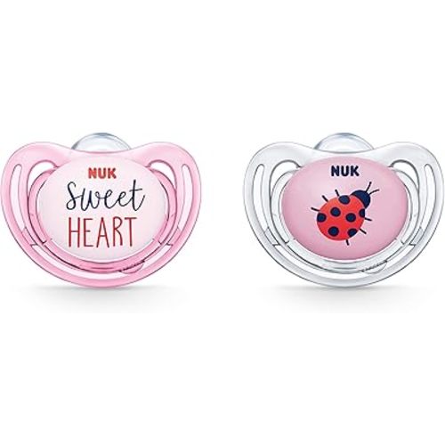 NUK Airflow Orthodontic Pacifier, Girl, 6-18 Months, 2 Count (Pack of 1)