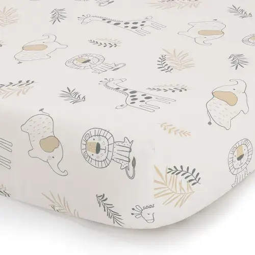Peanut Shell Cot Fitted Sheet Madagascar | Baby Bunting AU