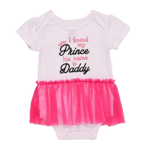 Baby Starters "I Found My Prince" Tutu Bodysuit 6 Months in White