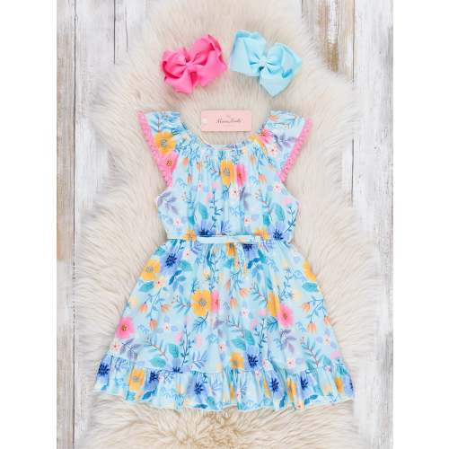 Tropical Flowers Flutter Dress