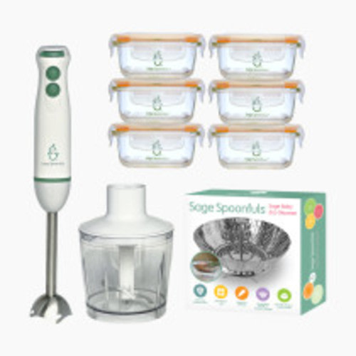 Sage Spoonfuls Baby Food Maker Set with Tough Glass Jars - 10 Piece