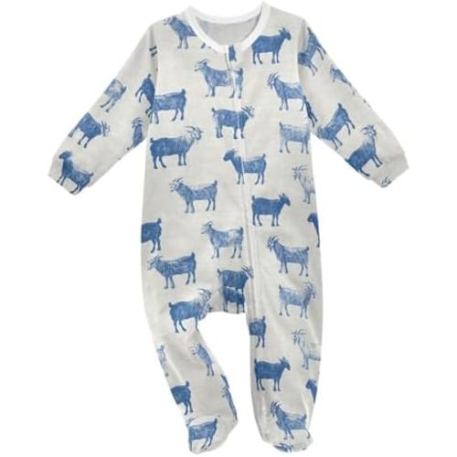Dussdil Baby One-Piece Footies Newborn Rompers Pajamas Cotton Footed Pjs for Sleep Play Boys Girls 3 6 9 12 18 24m