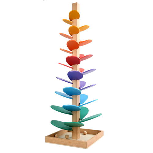 PIMOXV Rainbow Musical Tree Building Blocks Toy Ball Drop Toy for Kids,Wooden Marble Music Tree Educational Montessori Toy Boy & Girl Gifts Christmas Gift under $10