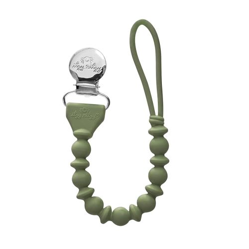 Itzy Ritzy Silicone Pacifier Clip; 100% Food Grade Silicone Pacifier Strap with Clip Keeps Pacifiers, Teethers & Small Toys in Place; Features One-Piece Design & Cord (Camo)