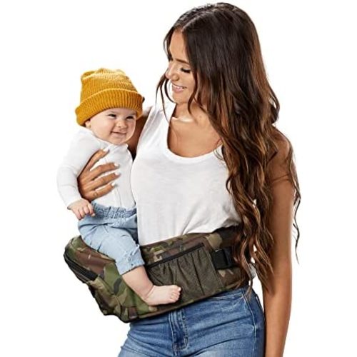 Tushbaby - Safety-Certified Hip Seat Baby Carrier - Mom’s Choice Award Winner, Seen on Shark Tank, Ergonomic Carrier for Newborns & Toddlers, Camo