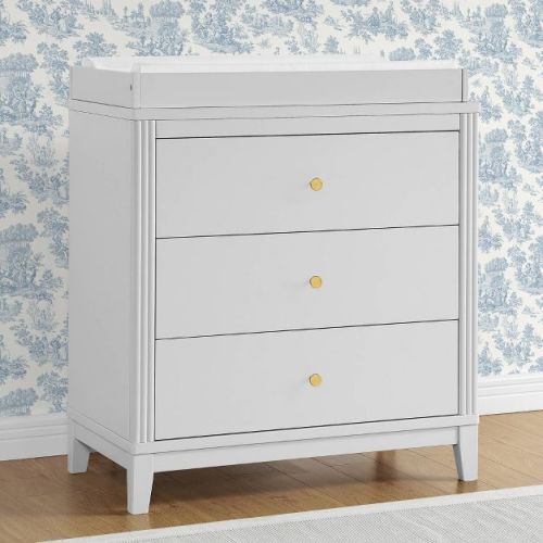 Delta Children Eloise 3 Drawer Dresser with Changing Top - Bianca White