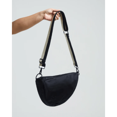 citymouse Black Crossbody Diaper Bag with Cream Black Strap