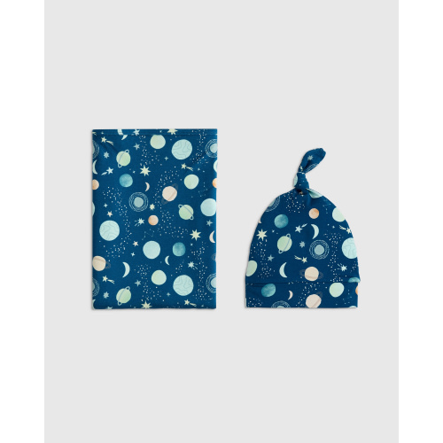 Bamboo Swaddle & Hat Bundle - Baby in Celestial Dreams