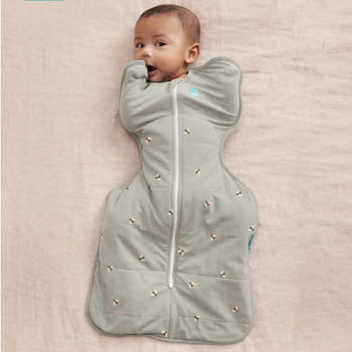 Swaddle Up™ 2.5 TOG Cotton Olive Bees - Small