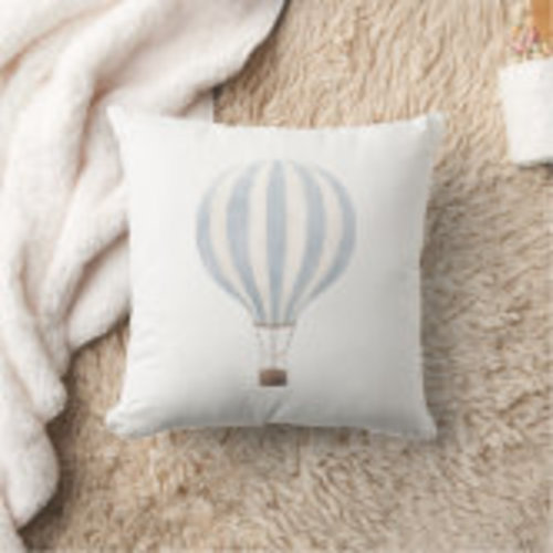 Green Hot Air Balloon Kids Room Decor Throw Pillow | Zazzle