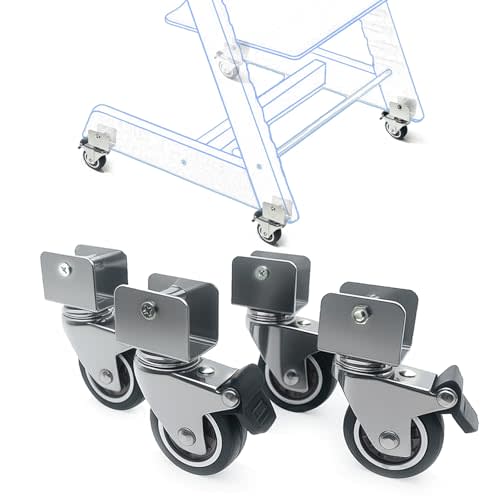4-Pack Heavy-Duty Wheels Compatible with Stokke Tripp Trapp High Chair - 2-Inch Silent Casters with Chrome-Plated Steel Brackets, 360° Rotation, No-Scratch Design, Supports 176 lbs (1 STE)