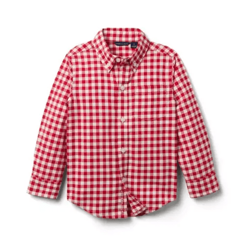 Boy Bradbury Red Houndstooth Houndstooth Flannel Shirt by Janie and Jack
