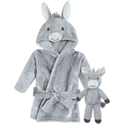 Hudson Baby Plush Bathrobe And Toy Set, Donkey, One Size