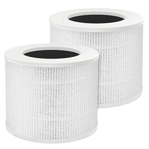 2 Pack H13 True HEPA Core Mini Replacement Filter for LEVOIT Core Mini Air Purifiers, 3-in-1 HEPA, High-Efficiency Activated Carbon