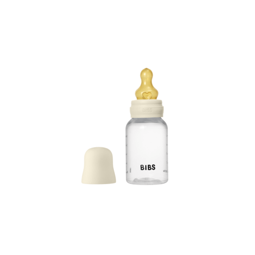 BIBS Round Latex Slow Flow Baby Bottle Ivory