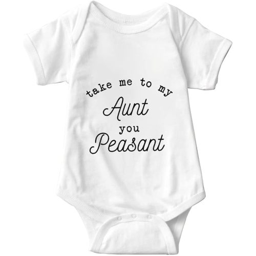 listery Take Me To My Aunt You Peasant Baby Funny auntie Baby Bodysuit Cute Aunt White Baby Clothes 0-12