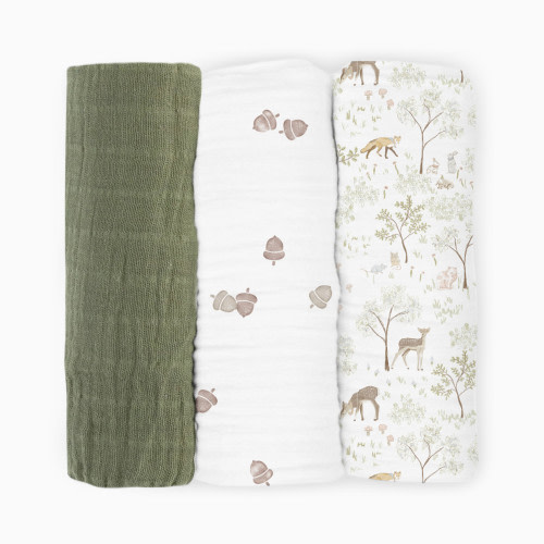 Little Unicorn Cotton Muslin Swaddle 3 Pack - Woodland Friends