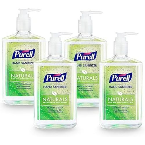 Purell Advanced Hand Sanitizer Naturals with Plant Based Alcohol, Citrus Scent, 12 fl oz Pump Bottle (Pack of 4) - 3623-06-EC2