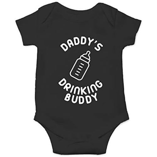 Crazy Bros Tee's Daddy's Drinking Buddy Baby Bodysuit Funny Baby Clothes Perfect Newborn Romper Cute Outfit